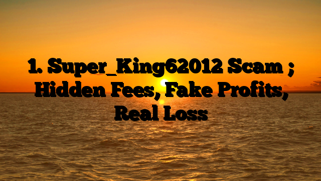 1. Super_King62012 Scam ; Hidden Fees, Fake Profits, Real Loss