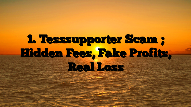 1. Tesssupporter Scam ; Hidden Fees, Fake Profits, Real Loss