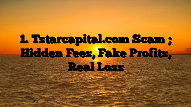 1. Tstarcapital.com Scam ; Hidden Fees, Fake Profits, Real Loss