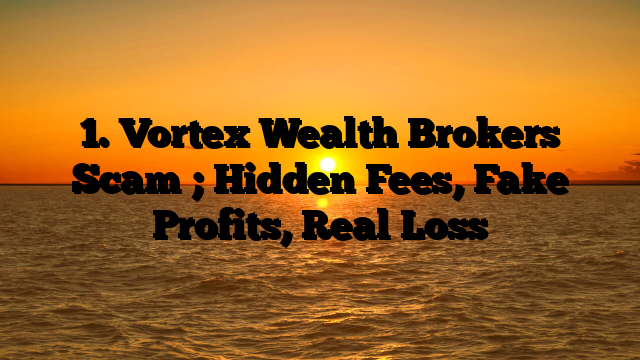 1. Vortex Wealth Brokers Scam ; Hidden Fees, Fake Profits, Real Loss