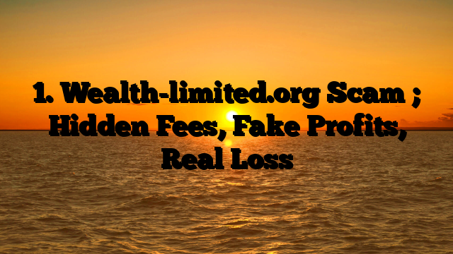 1. Wealth-limited.org Scam ; Hidden Fees, Fake Profits, Real Loss