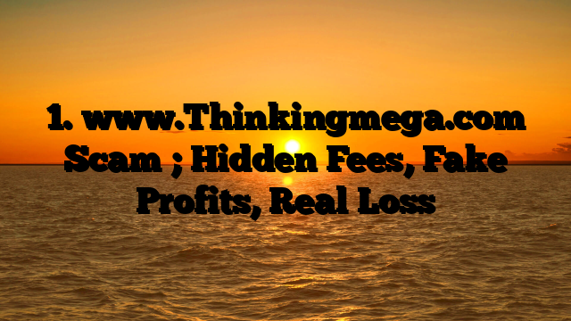 1. www.Thinkingmega.com Scam ; Hidden Fees, Fake Profits, Real Loss