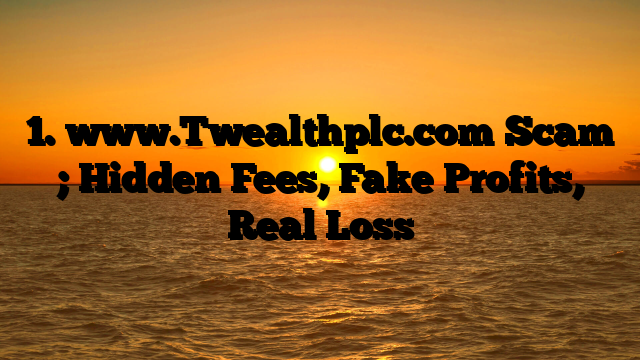 1. www.Twealthplc.com Scam ; Hidden Fees, Fake Profits, Real Loss
