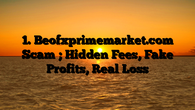 1. Beofxprimemarket.com Scam ; Hidden Fees, Fake Profits, Real Loss
