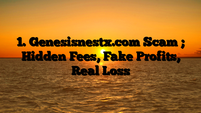 1. Genesisnestx.com Scam ; Hidden Fees, Fake Profits, Real Loss
