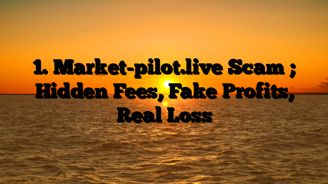 1. Market-pilot.live Scam ; Hidden Fees, Fake Profits, Real Loss