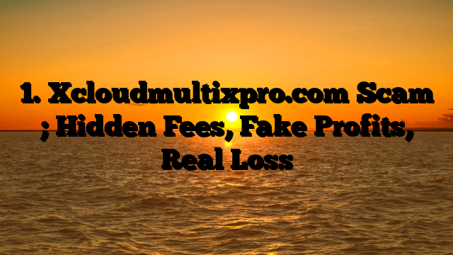 1. Xcloudmultixpro.com Scam ; Hidden Fees, Fake Profits, Real Loss